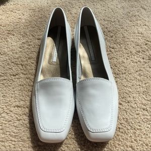 Enzo Angiolini White Leather Flats